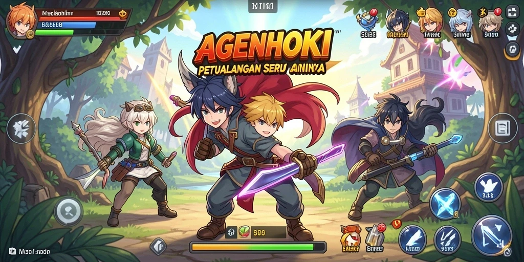Screenshot gameplay AGENHOKI menampilkan aksi karakter Anime yang dinamis.