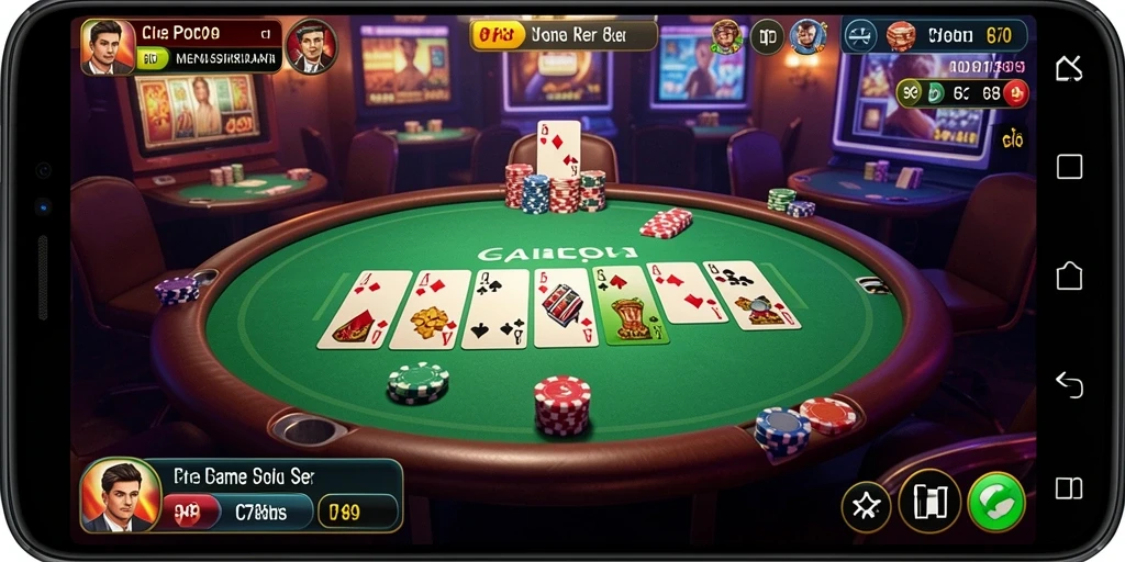 Tampilan gameplay seru dalam C789 saat bermain Poker.