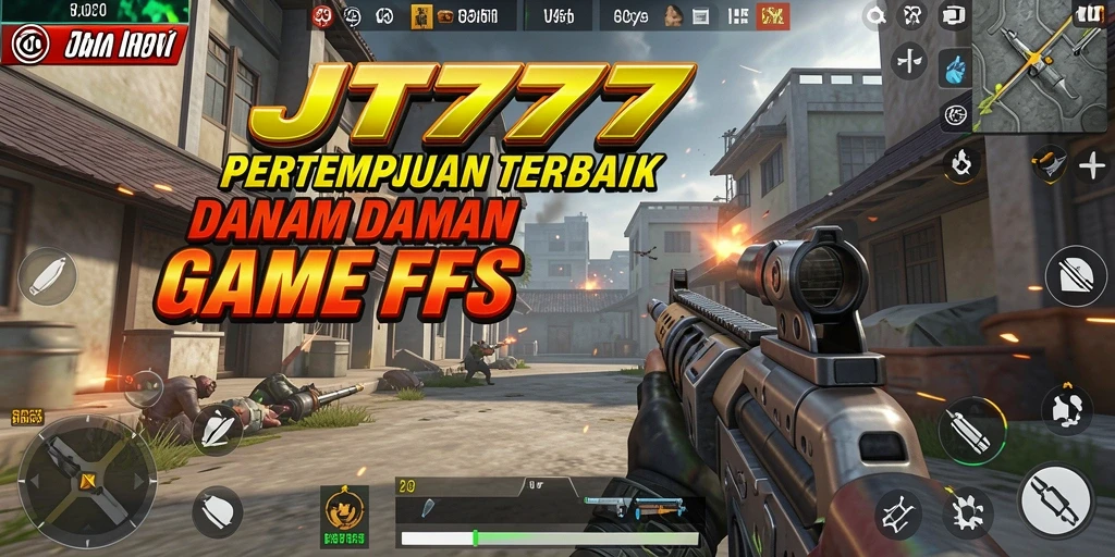 Screenshot gameplay JT777 menampilkan aksi menegangkan di battlefield.