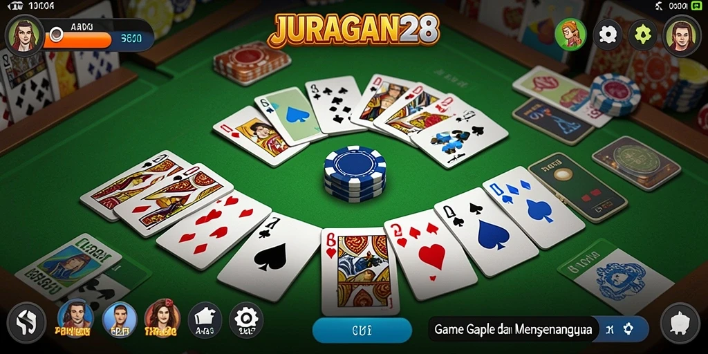 Tampilan gameplay seru dalam game Gaple JURAGAN28.