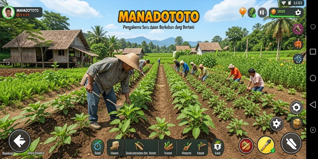 Tampilan gameplay <strong>MANADOTOTO</strong> yang menarik saat bertani dan merawat hewan.