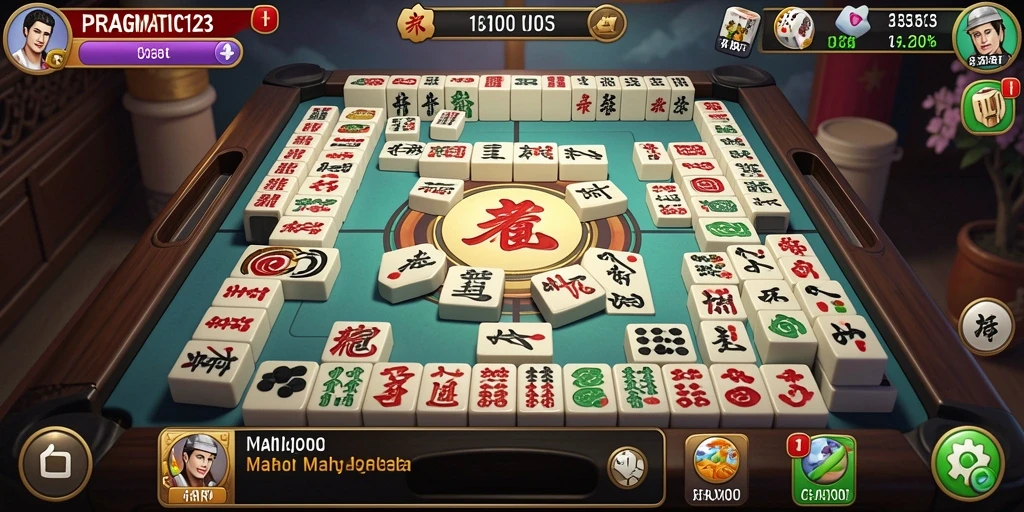 Tampilan gameplay menakjubkan dari PRAGMATIC123 dengan suasana Mahjong.