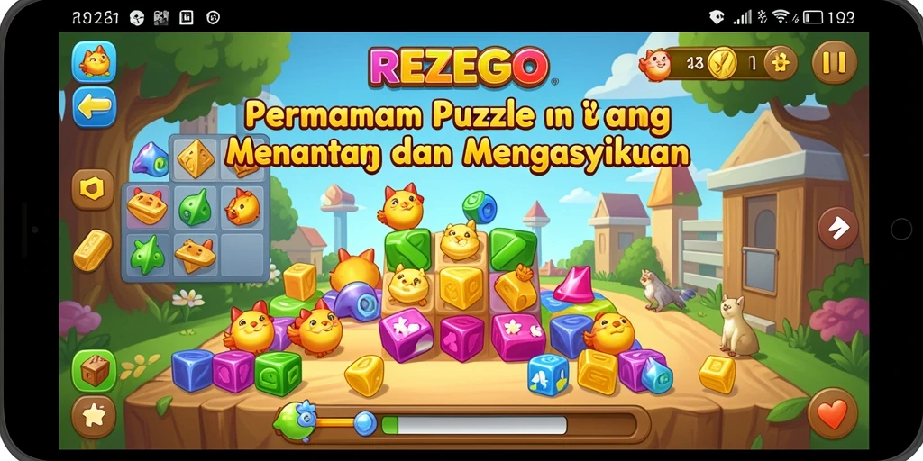 Tampilan gameplay REZEGO yang menantang dan seru.