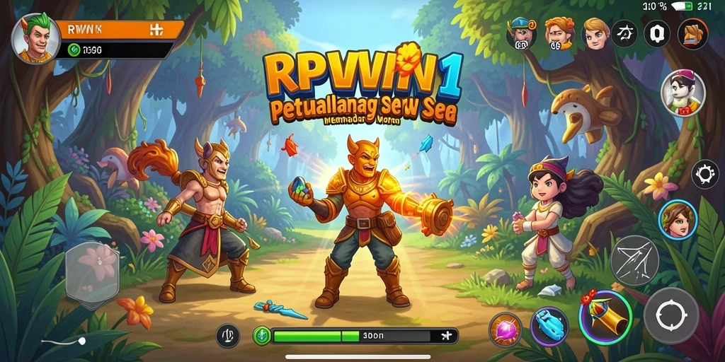 Screenshot menunjukkan gameplay seru mencocokkan permata warna-warni.