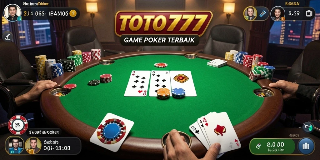 Screenshot utama TOTO777 menunjukkan gameplay poker yang seru dan interaktif.